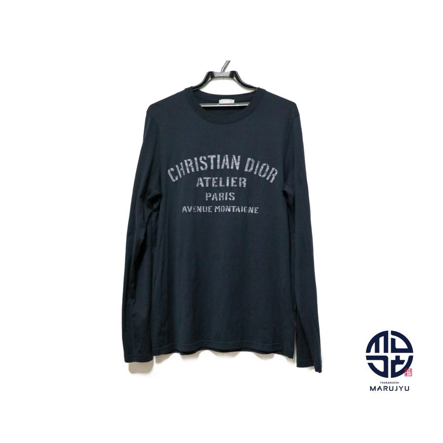 DIOR ディオール ネイビー アトリエ 長袖 ロング ロゴ Tシャツ