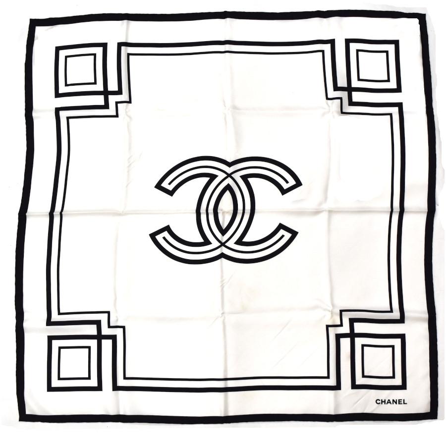 CHANEL（シャネル） スカーフ ココマーク モノトーン シルク