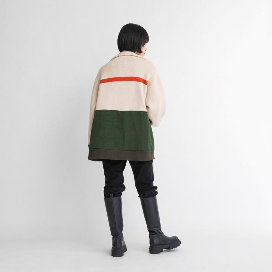 BLANC basque/ブラン バスクの ナイロンツイル ハーフ丈衿付きKNIT