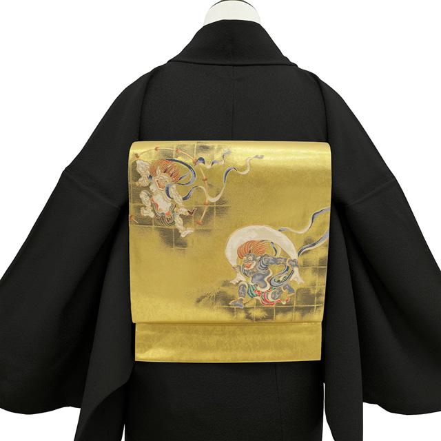 袋帯 フォーマル 未使用 正絹 金 引箔地 京都 西陣 落款有り 金糸