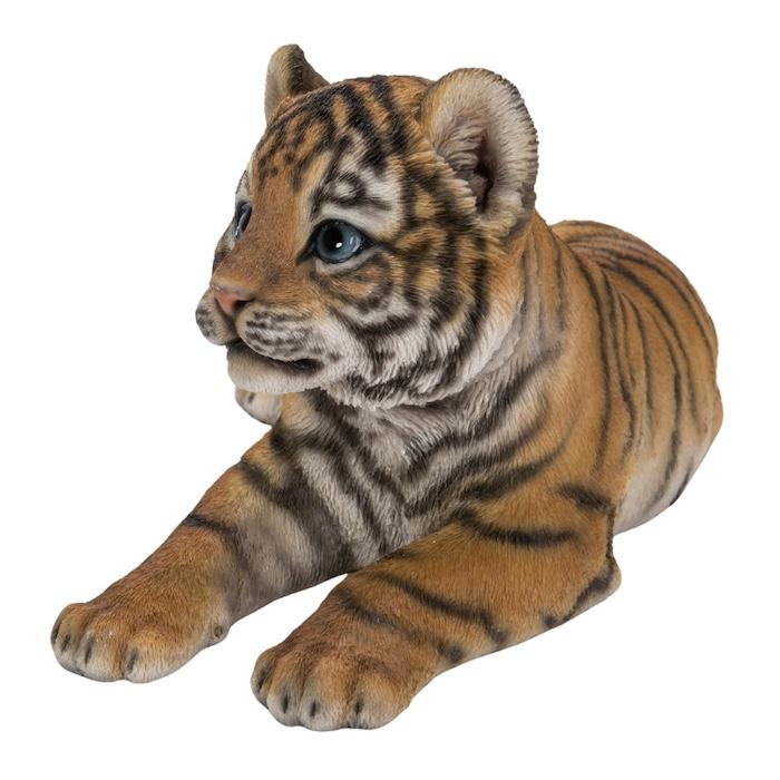 置物 動物 寝そべるタイガー 中 虎グッズ 高さ15cm woobia おしゃれ