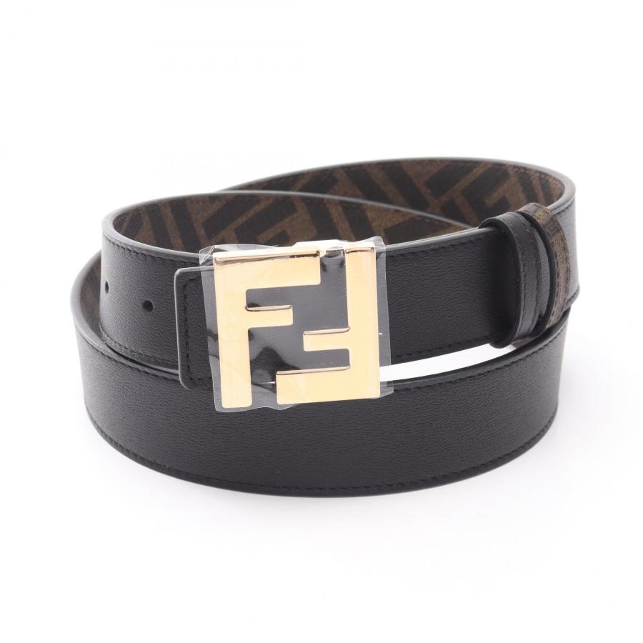 FENDI（フェンディ） FFロゴ バックル ブランドオフ レザー ベルト
