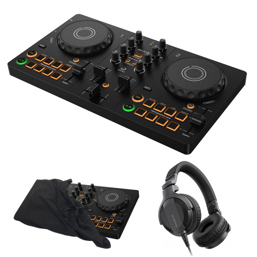 AlphaTheta DJコントローラー DDJ-FLX2 + ヘッドホン HDJ-CUE1 ダスト