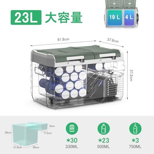 2025最新】Alpicool 車載冷蔵庫 2室 23L ポータブル冷蔵庫 独立温度