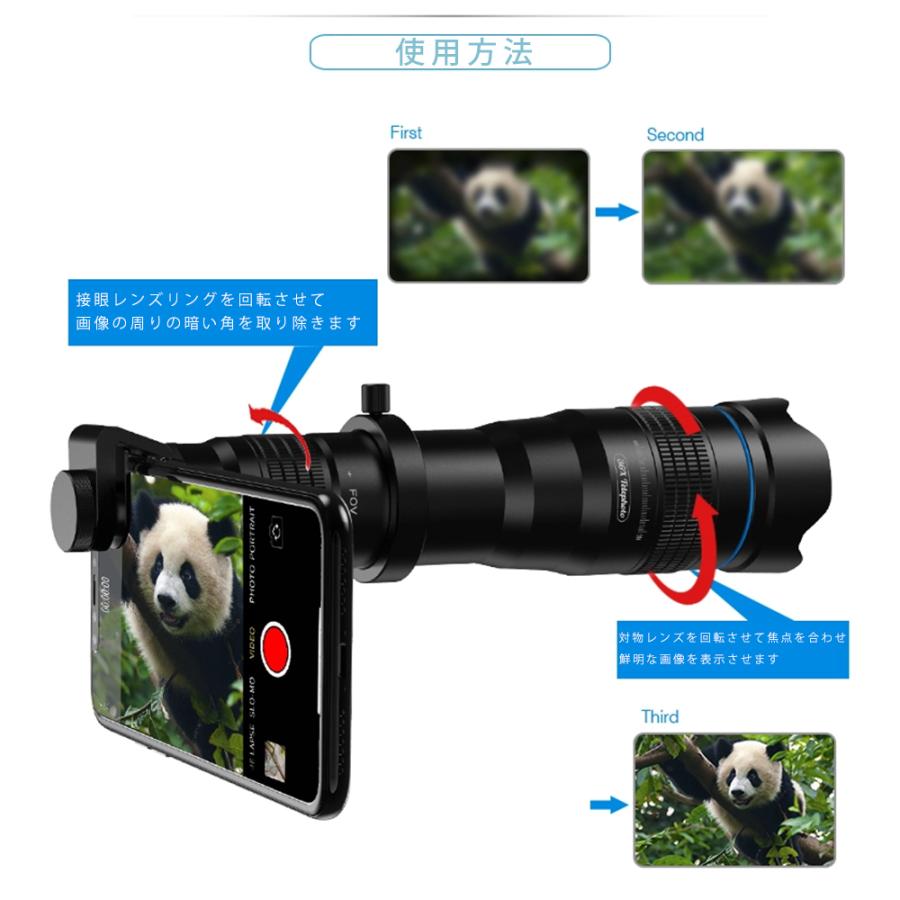 スマホレンズ Apexel ズームレンズ HD 36倍 望遠レンズ 三脚付き