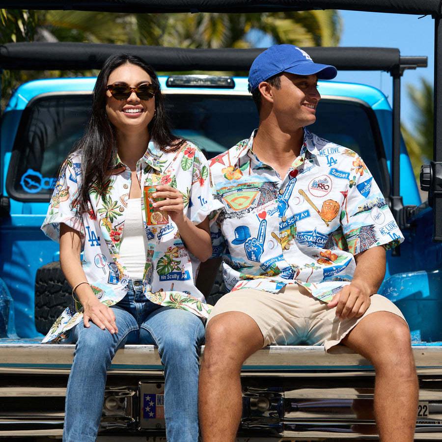 MLB ドジャース アロハシャツ ハワイアン Scenic Aloha Shirt レイン