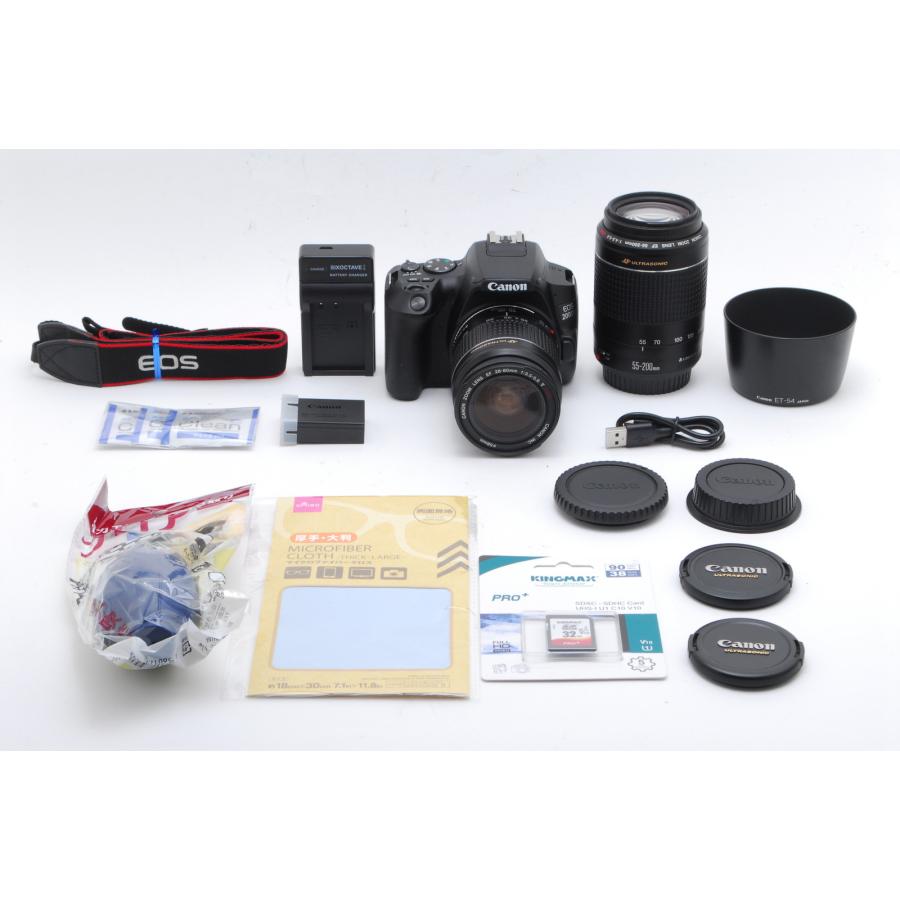 EOS Canon キヤノン 200D II ダブルズームキット 新品SD32GB付き Kiss