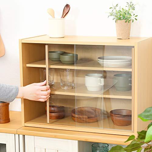 不二貿易 食器棚 キッチン収納 コンパクト 幅60×奥行29×高さ44cm