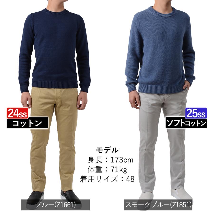 ZANONE ネイビー クルーネックニット 48 中古】ザノーネ ZANONE コットン クルーネック プルオーバーニット