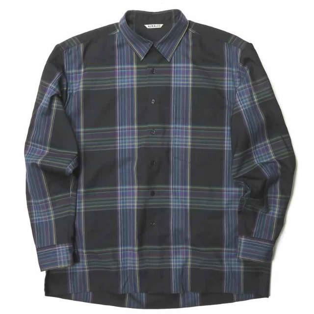 オーラリー AURALEE 19AW 日本製 SUPER LIGHT WOOL CHECK SHIRTS