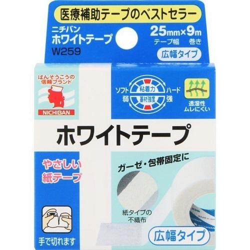 ニチバン ホワイトテープ 広幅タイプ W259 1巻入 : くすりのレデイ