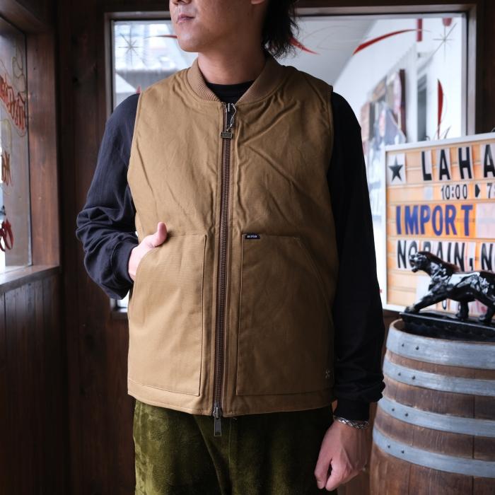 BLUCO ブルコ【155-35-013】【RIB COLLAR DUCK VEST】リブカラーダック