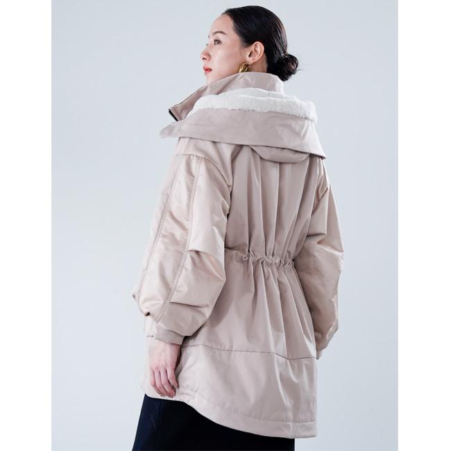 SALE 50%OFF) Lallia Mu ラリアムー ボアフード パファー ミドルコート