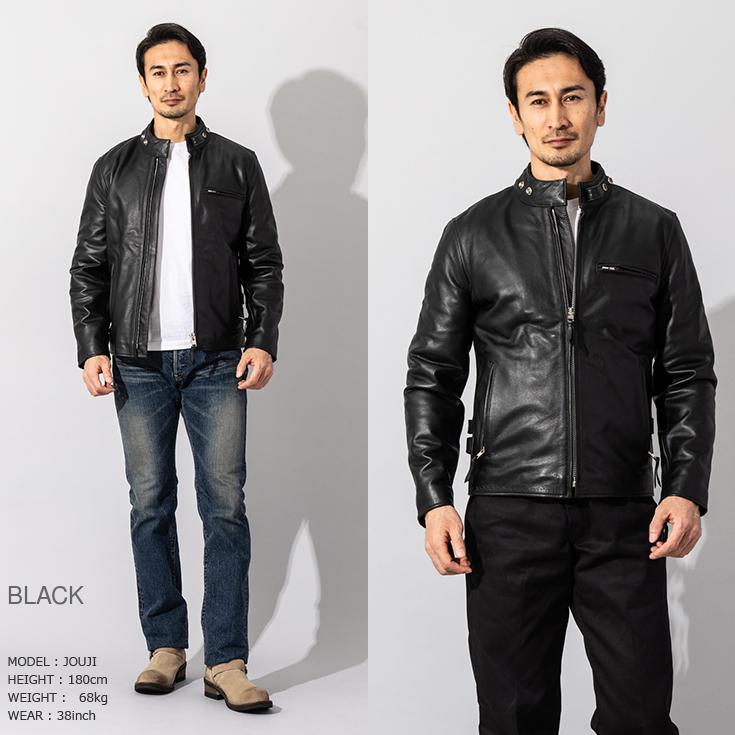 Horn Works 本革 USタイプ シングルライダースジャケット メンズ