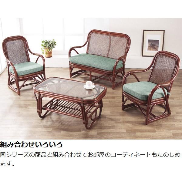 籐 ソファ 2人掛け ラタン製 ラブチェアー 幅106cm （ アジアン家具 籐