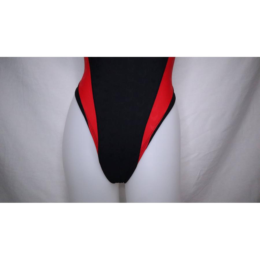 SWIMHXBY] 競泳水着 レディース ガールズ 282 ハイレグモデル 黒赤白