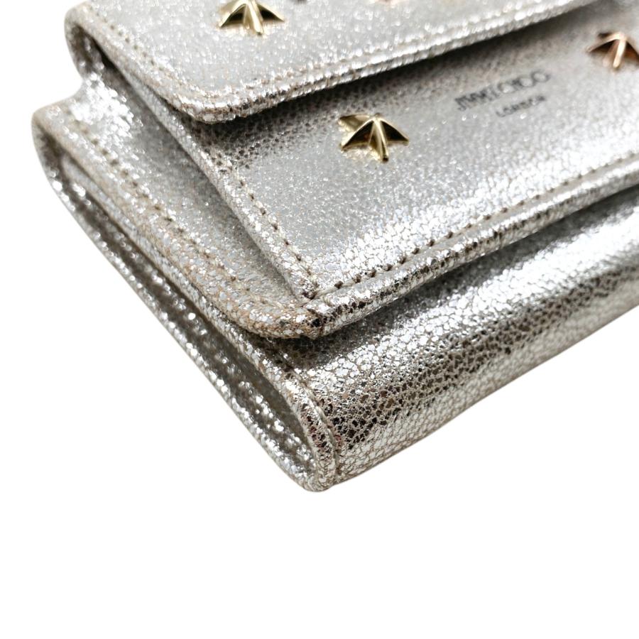 JIMMY CHOO（ジミーチュウ） 3つ折り財布 スタースタッズ ロゴ