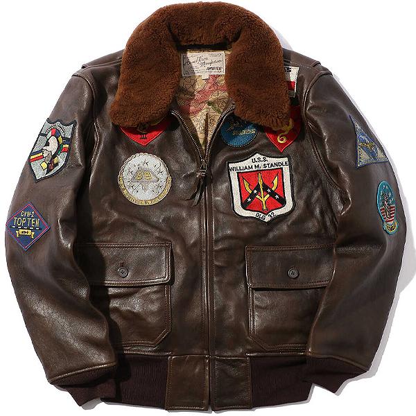 AVIREX（アヴィレックス） AVIREX G-1 TOP GUN LEATHER JACKET BROWN