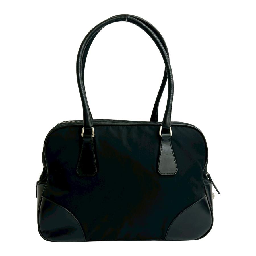 PRADA（プラダ） 極 美品 鍵付き 三角ロゴ 金具 ナイロン レザー 本革