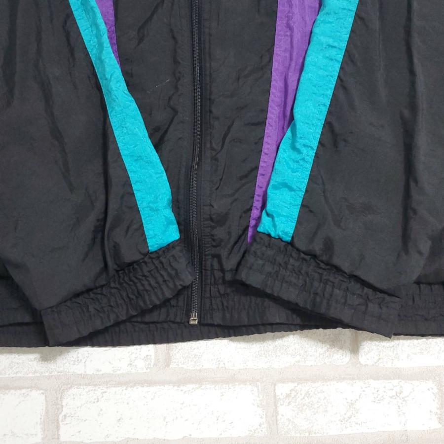 adidas（アディダス） 【古着】ナイロンジャケット 黒 青 オレンジ 紫