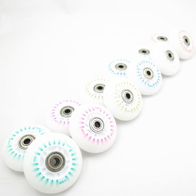 68mm 交換用 互換 ウィール スケボー 光る タイヤ ホワイト ブルー