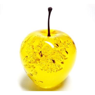 りんご 置物 オブジェ ペーパーウェイト アップル apple イエロー