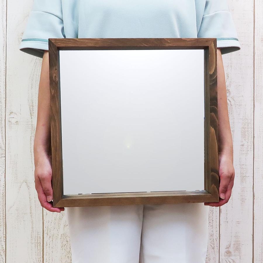 鏡 ミラー 壁掛け ボックスミラー 収納ミラー メイクミラー 40×40cm