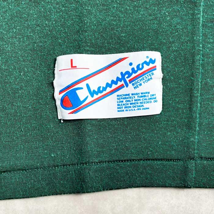80's CHAMPION FOOTBALL T-SHIRTS L/GREEN Made in USA 80年代