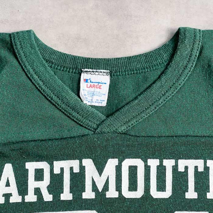 80's CHAMPION FOOTBALL T-SHIRTS L/GREEN Made in USA 80年代