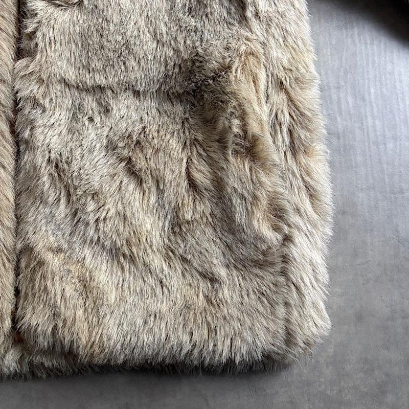 70'S CAMPUS Fake Fur Hooded Zip Jacket 40/IVORY 70年代 フェイク
