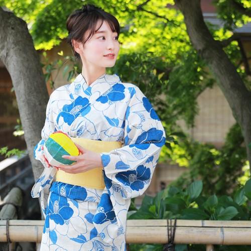 浴衣 レディース セット レトロ 高級変わり織り綿麻浴衣3点セット