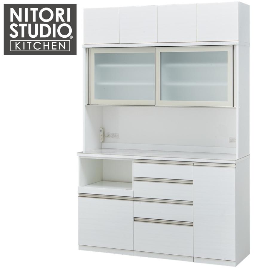 ニトリ リガーレ 120 カップボード 上部のみ食器棚250127-1