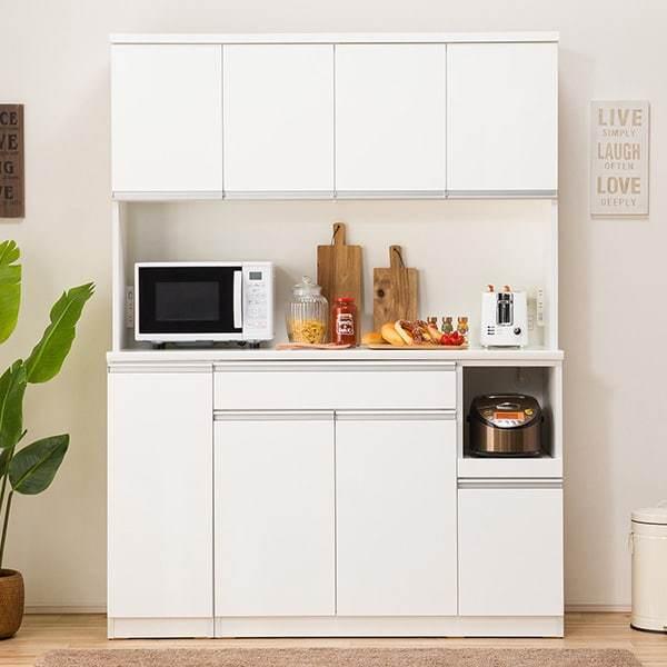 ニトリ（NITORI） 幅150cm 食器棚(レジューム 150TF-H WH/150TH-R WH