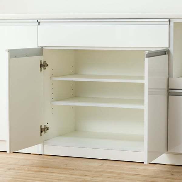 ニトリ（NITORI） 幅150cm 食器棚(レジューム 150TF-H WH/150TL-R WH