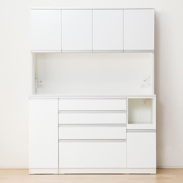 ニトリ（NITORI） 幅150cm 食器棚(レジューム 150TF-H WH/150QH-R WH