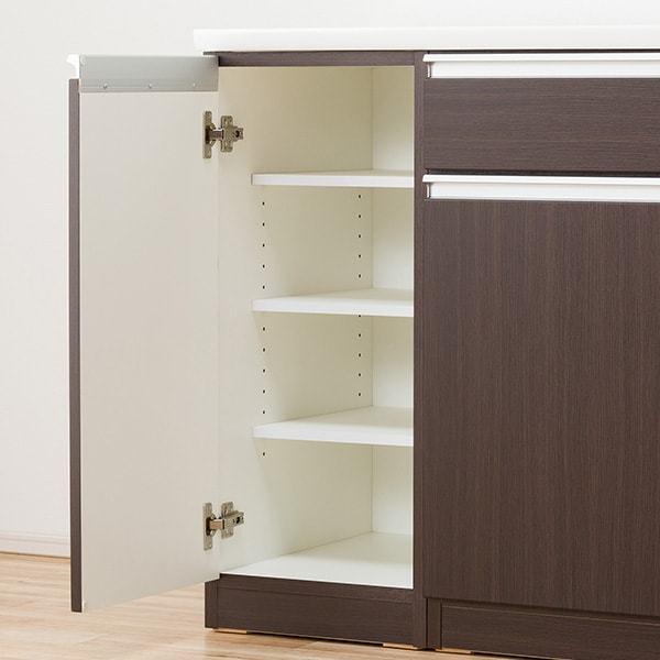 ニトリ（NITORI） 幅150cm 食器棚(レジューム 150TG-S DBR/150TL-R DBR