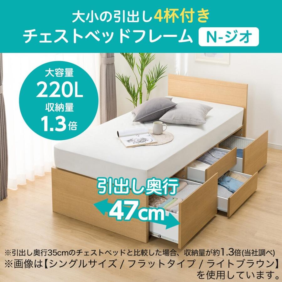 ニトリ（NITORI） すのこシングルフラットヘッドボードチェストベッド