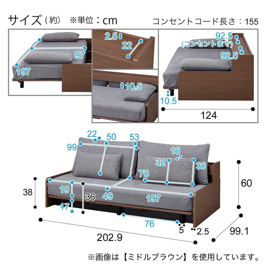 ニトリ（NITORI） 3Way ベッドソファ(B2 MGY/WW) ニトリ期間限定：4/6