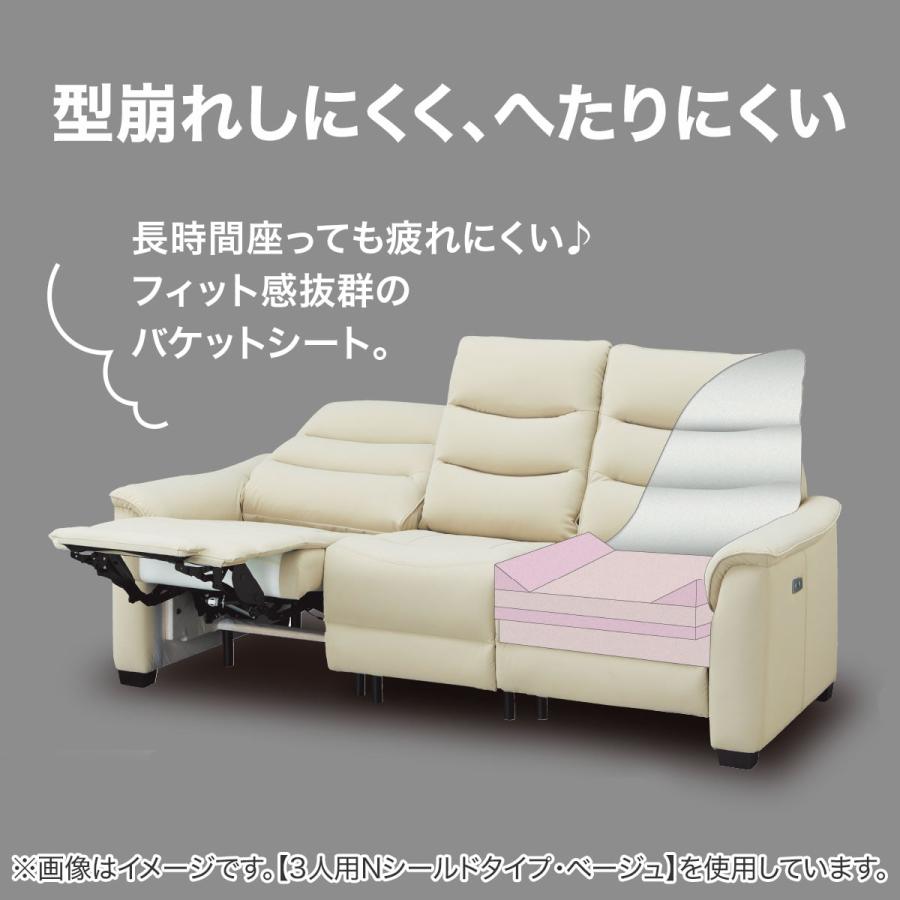ニトリ（NITORI） 2人掛け電動リクライニングソファ(Nビリーバ3 厚革