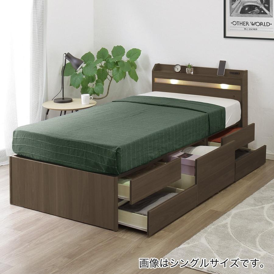 ニトリ（NITORI） セミダブル 豊富な収納力のチェストベッド (ダーク