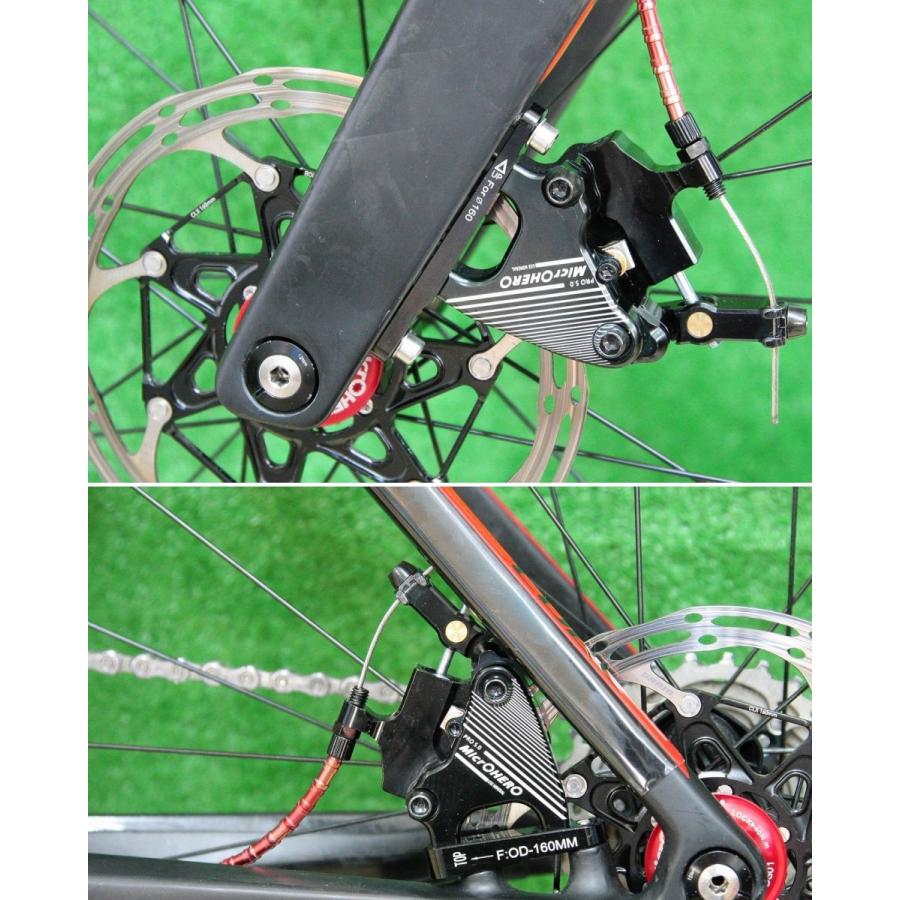 即納】軽量 ロードバイク用 フラットマウント ワイヤ式 油圧ディスク