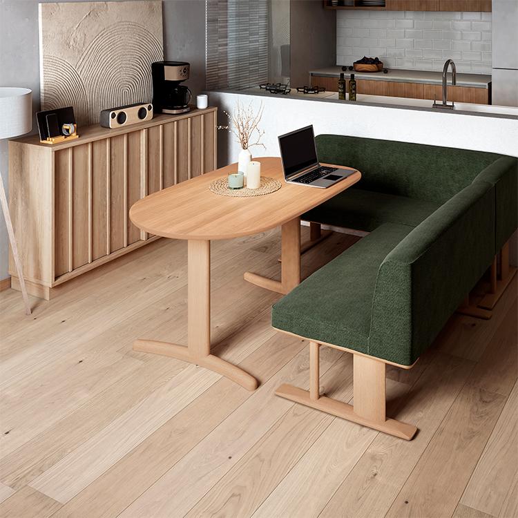 がしこ】カリモク ナチュラルウッドローテーブル シンプルデザイン