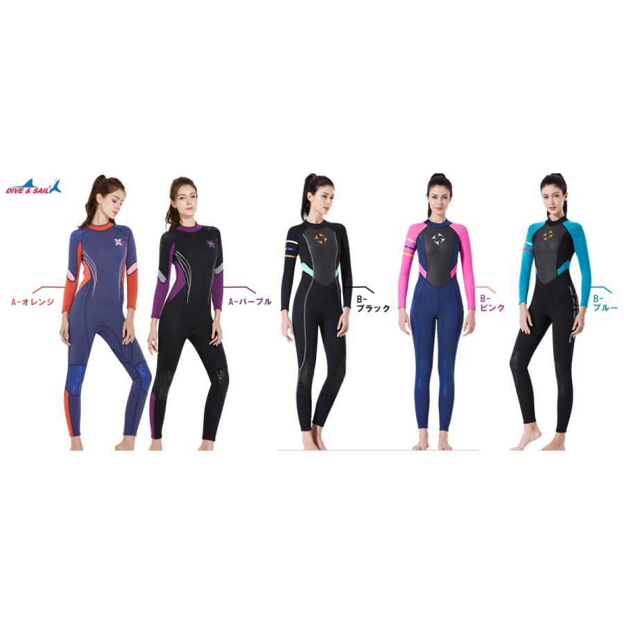 ウェットスーツ レディース 3mm 女性用 Dive＆Sail 後ろファスナー
