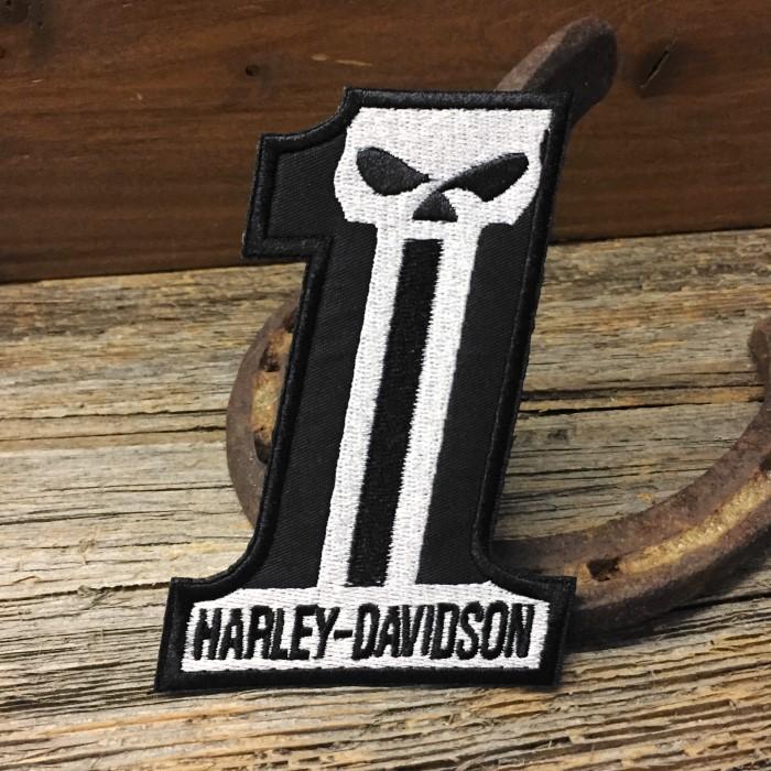 送料無料 ハーレー ウィリーG No.1 スカル 刺繍 ワッペン ◇ HARLEY