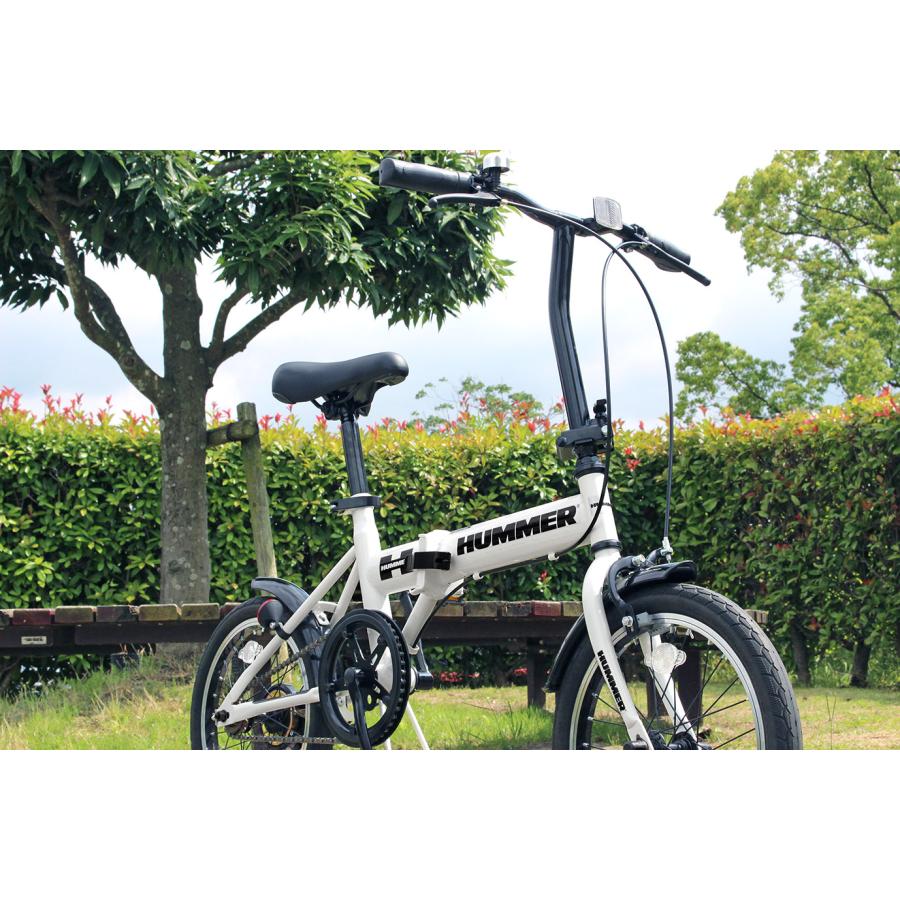 ミムゴ HUMMER MG-HM16N-WH ノーパンク16インチ折畳み自転車 ホワイト