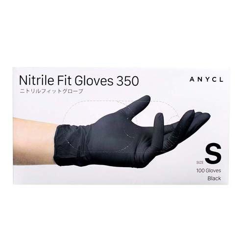 ニトリルフィットグローブ 350 ブラック Sサイズ ( 100枚入 ) : 爽快
