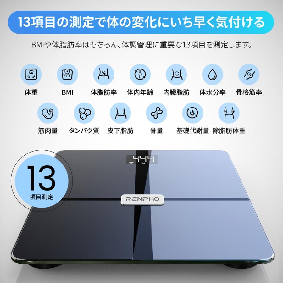 スマート体組成計 RENPHO Elis Aspire ブラック レンフォ 体重計 体
