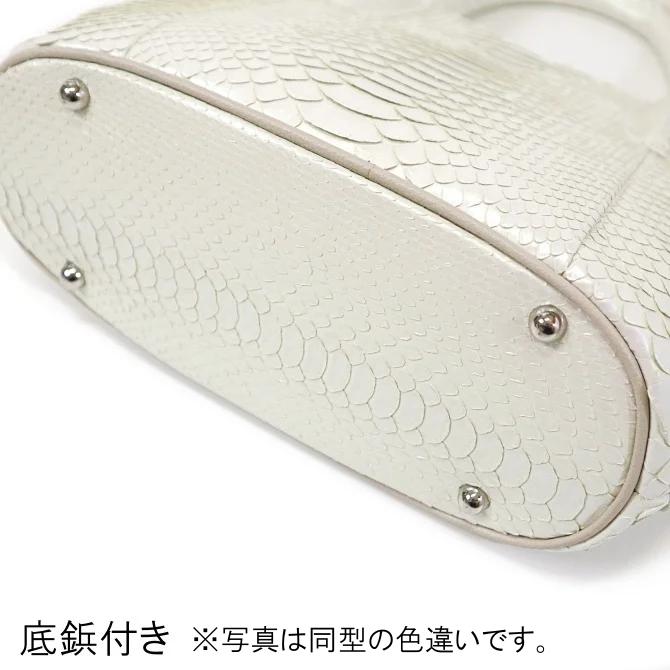 ANK-JET 国産パイソンバッグ 高級 ハンドバッグ パープル バイオレット