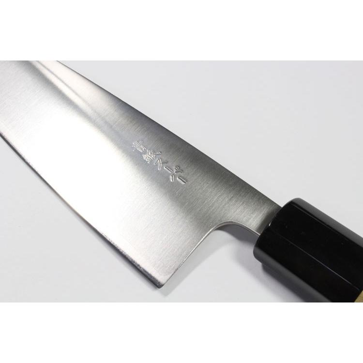 青紙スーパー ステン割込 三徳包丁 165mm 水牛八角柄 プレゼント