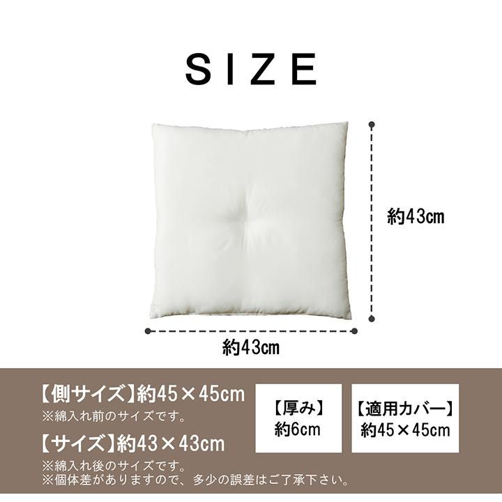 ヌード クッション チェアパッド 2点セット 2枚 日本製 国産 43cm